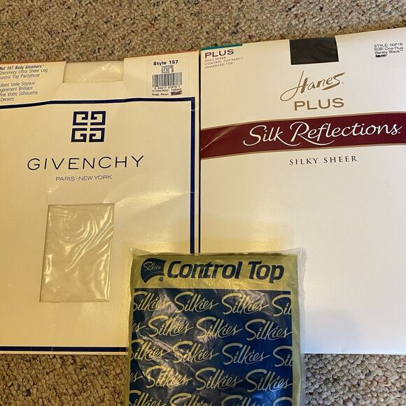 Vintage Set Of3 Givenchy Body Smoothers Support Leg Pantyhose Silky Ultra Sheer - Picture 5 of 9